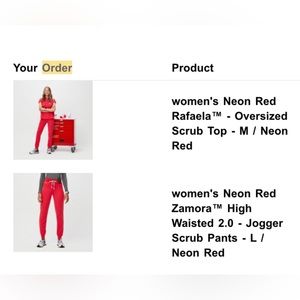 Figs limited edition neon red set